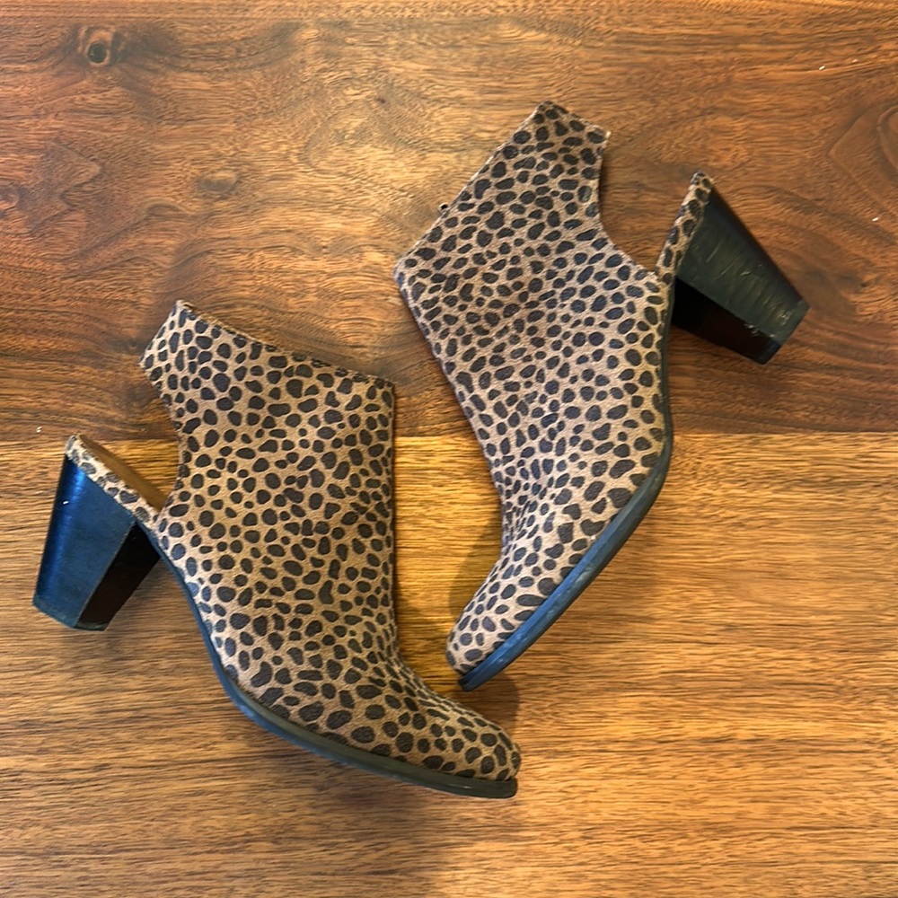 Chocolat Blu HAAZ Leopard Suede Booties